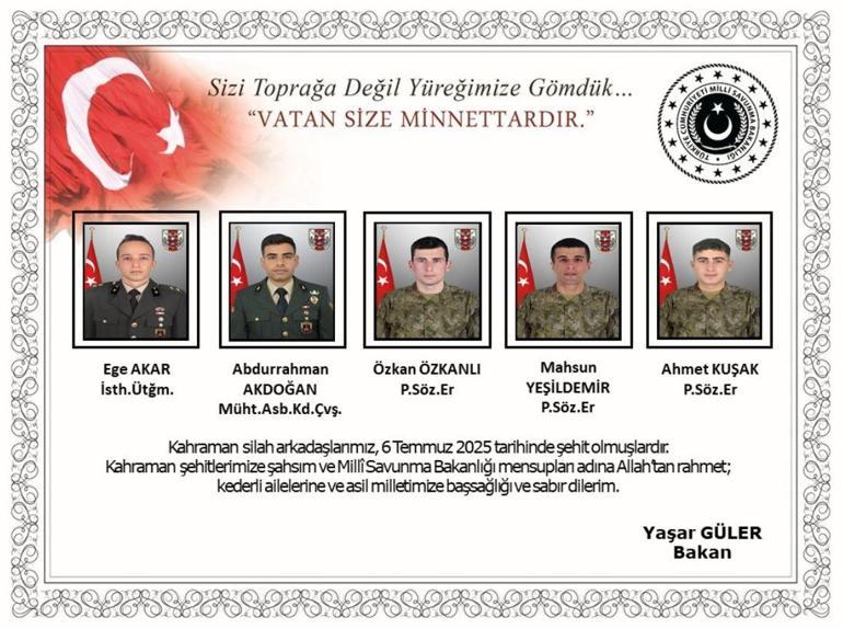 SON DAKİKA... MSB acı haberi duyurdu: Mağarada metan gazından 5 asker şehit
