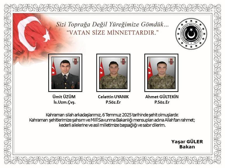  Milli Savunma Bakanlığı (MSB) şehit kimliklerini açıkladı