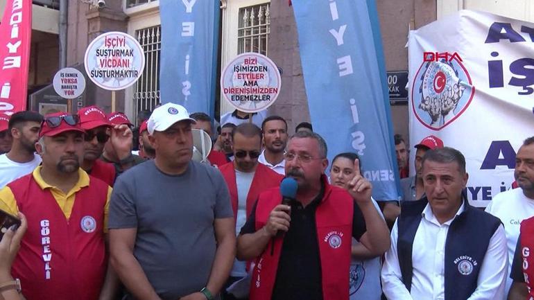 İzmirde çıkarılan işçiler eylemde