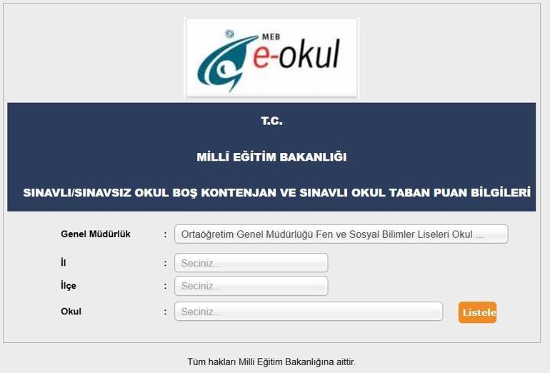 LGS SINAV SONUÇLARI 2025 SONUC.MEB.GOV.TR LGS sonuç sorgulama ekranı e-okuldan T.C no ile puanını öğren