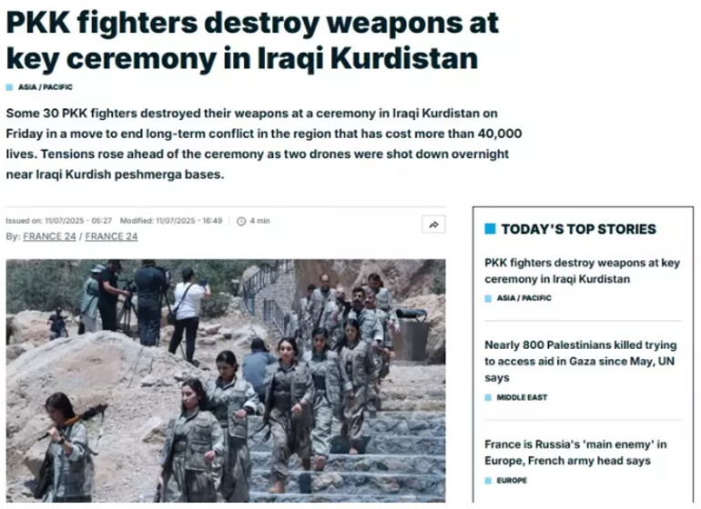 Terör örgütü PKKnın silah bırakması dış basında Kritik bir dönüm noktası