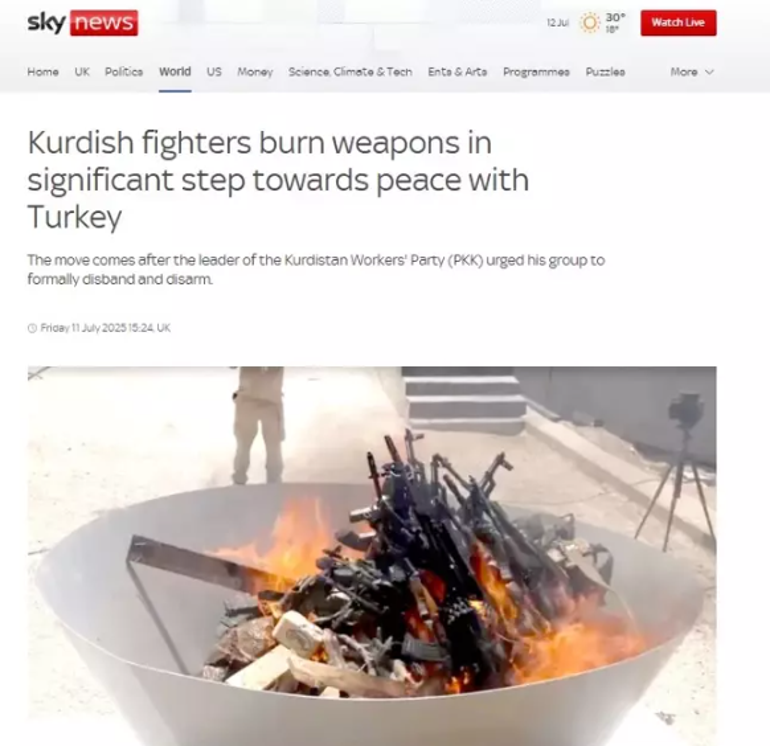 Terör örgütü PKKnın silah bırakması dış basında Kritik bir dönüm noktası