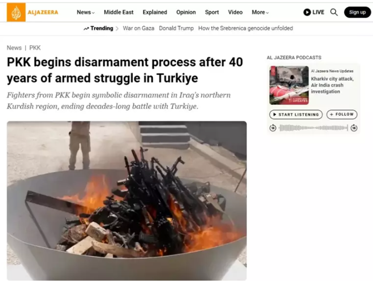 Terör örgütü PKKnın silah bırakması dış basında Kritik bir dönüm noktası