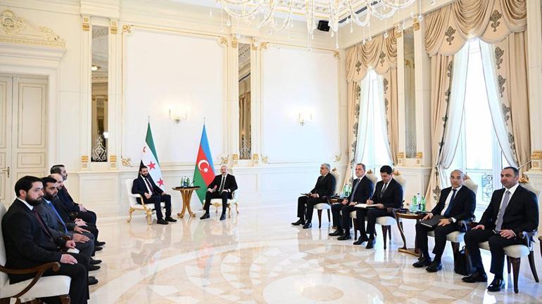 Suriye lideri Şara, Baküde Aliyev ile görüştü