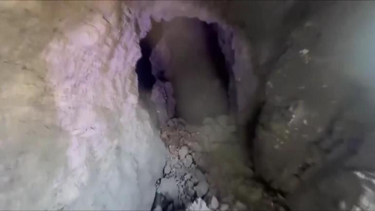 İŞTE 1800 METRELİK 33 ODALI MAĞARA Terör Örgütü PKKnın kullandığı mağara görüntülendi