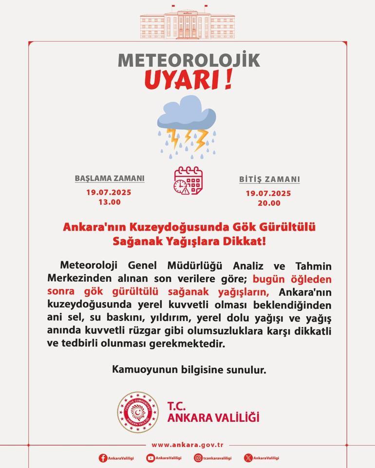 Ankarayı dün sel almıştı Meteorolojiden yeni SON DAKİKA uyarısı geldi