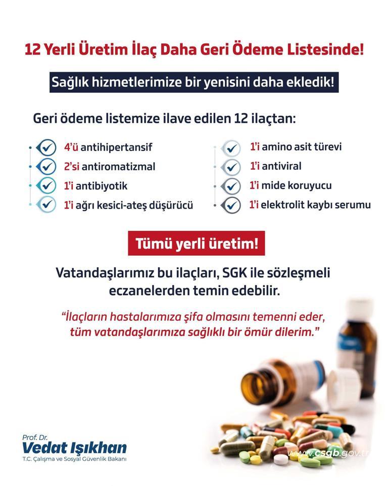 SON DAKİKA: SGK'dan yeni karar: Tamamı yerli 12 ilaç ödeme listesinde