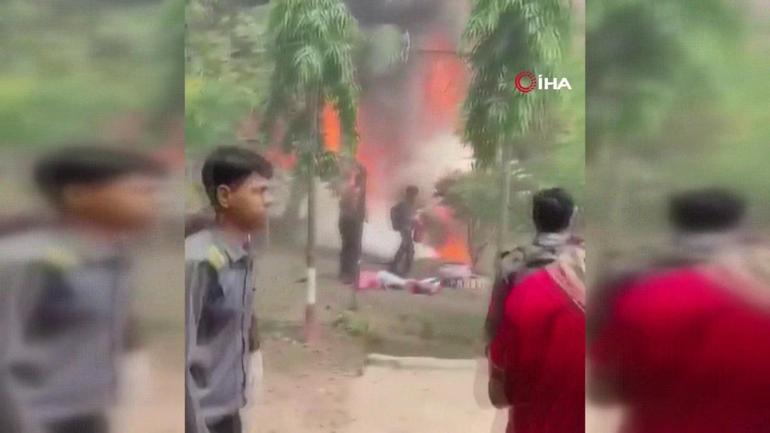 Bangladeş’te Askeri Eğitim Uçağı, Kampüse Düştü: 1 Ölü, 4 Yaralı