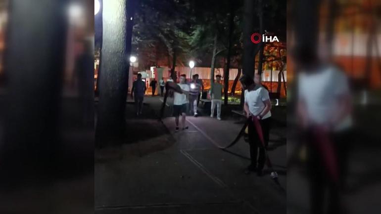  Havai fişek atarak yangına neden olan 4 kişi gözaltına alındı