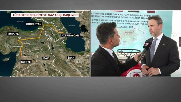 SON DAKİKA... BAKAN BAYRAKTAR CNN TÜRKTE Türkiye-Suriye gaz hattı açıldı 5 milyon hanenin elektiriği bu gazdan üretilecek