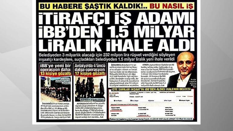 Nefes gazetesinden dikkat çeken manşet: İBBnin ihalesi itirafçı aileye gitti