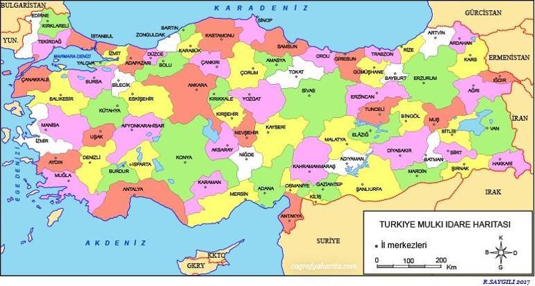 Türkiye haritası iller: Hangisi, Karamana komşu illerden biridir