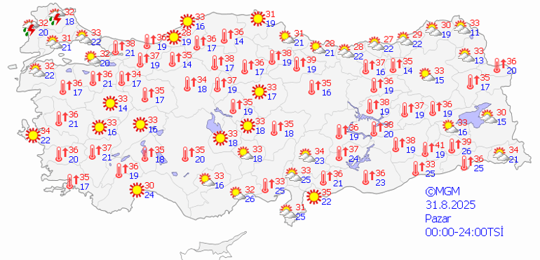 31 AĞUSTOS 2025 PAZAR HAVA DURUMU: Bugün hava nasıl olacak 6 İl İçin Sağanak Yağış Bekleniyor