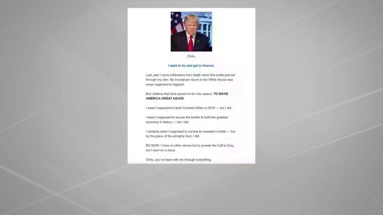 Trump cennete gitmek için bağış topluyor