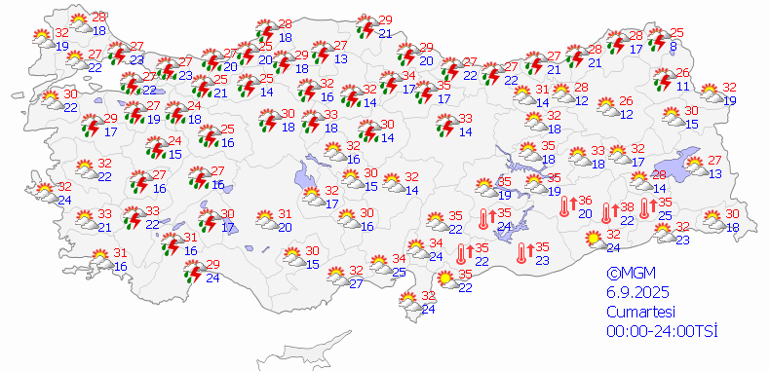 HAFTA SONU (6 EYLÜL) HAVA NASIL OLACAK İstanbul ve birçok ile sağanak uyarısı