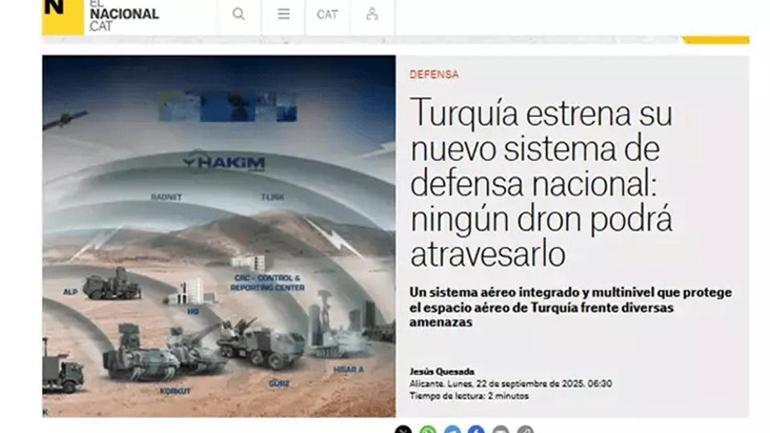 Türkiyenin Çelik Kubbesi İspanyol basınında gündem oldu