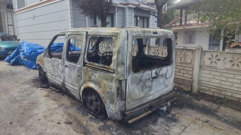 Samsunda şehit babasına ait araç kundaklandı