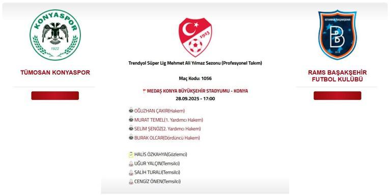 Süper Lig Konyaspor Başakşehir Maçı Hangi Kanalda, Saat Kaçta İşte İlk 11ler...