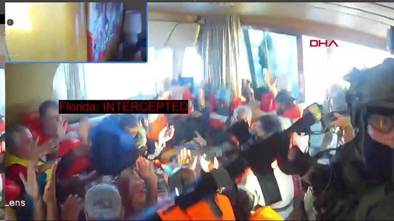 İsrail askerlerinin Sumud Filosundaki teknelere baskın anı kamerada