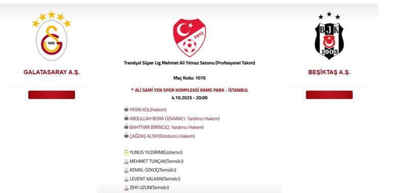 SON DAKİKA... Galatasaray-Beşiktaş derbisinin hakemi belli oldu
