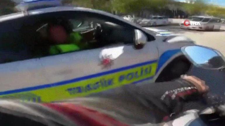 Motosikletliyi çarparak durdurmuşlardı… Kaçan motosikletliye 4 suçtan ceza, polislere idari işlem