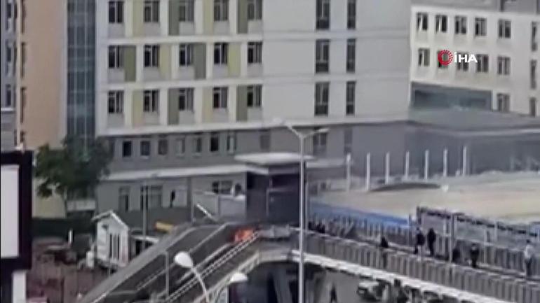 Beylikdüzünde yürüyen merdiven yangını İşte o anlar...