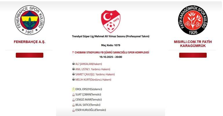 Fenerbahçe Karagümrük Maç Kanalı ve Saati: Süper Lig Fenerbahçe Karagümrük Maçı Hangi Kanalda, Saat Kaçta