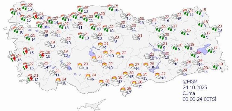 HAVA DURUMU SON DAKİKA 24 EKİM 2025 | Bugün hava nasıl olacak Meteoroloji kuvvetli geliyor diyerek uyardı: İstanbul, Kocaeli, Sakarya...