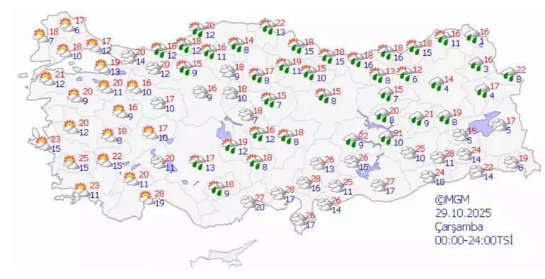 Dikkat Meteorolojiden İstanbul, Kocaeli ve Sakarya dahil birçok ile uyarı Kuvvetli yağış alarmı