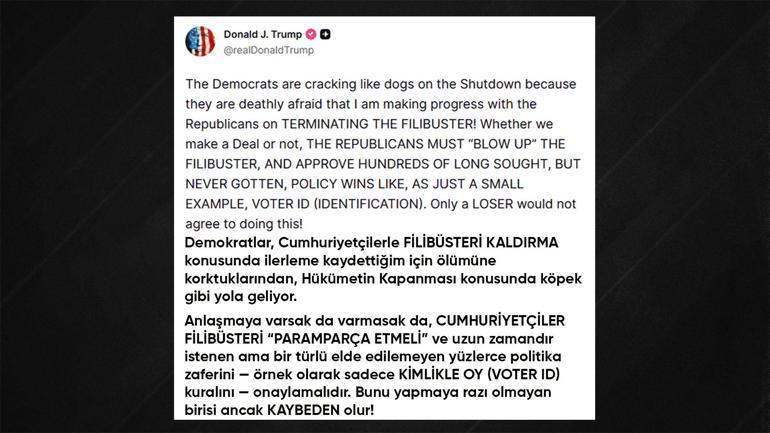 Trump’tan demokratlara sert sözler: “Köpek gibi hizaya geliyorlar”