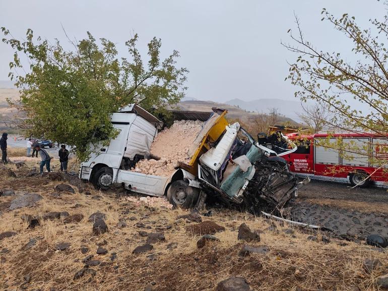 Kamyonlar kafa kafaya çarpıştı