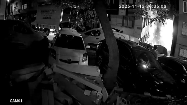 Binanın içinden ateş topu yükseldi