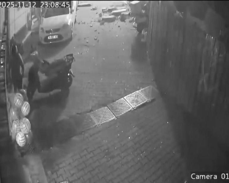 Binanın içinden ateş topu yükseldi