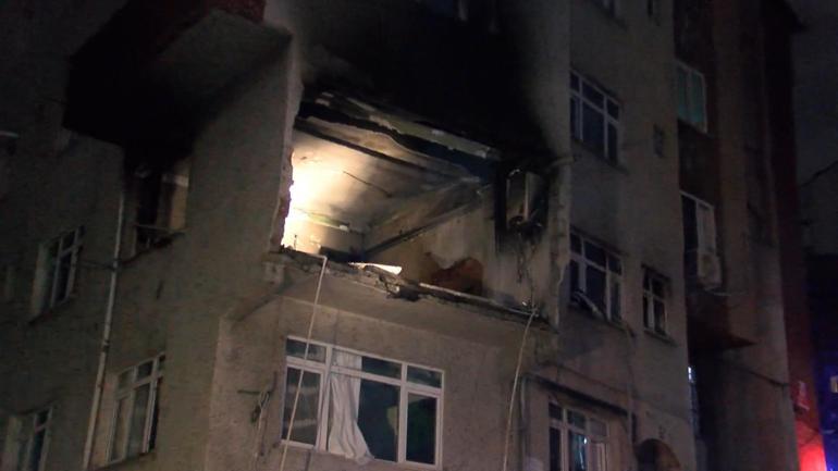 Binanın içinden ateş topu yükseldi