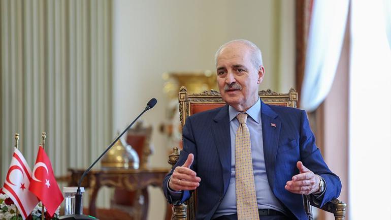 TBMM Başkanı Numan Kurtulmuş, KKTC Cumhurbaşkanı Erhürman ile bir araya geldi