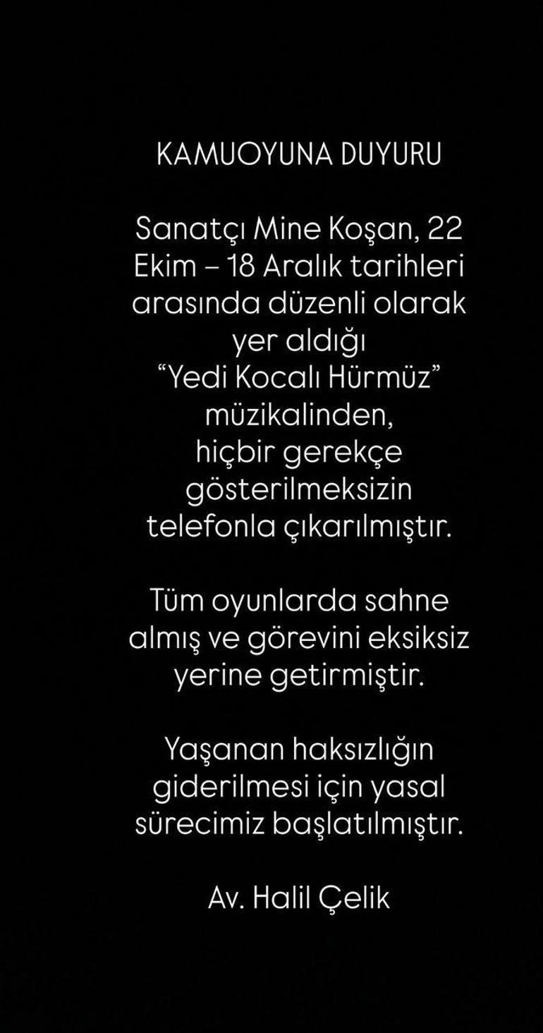 Mine Koşan kimdir 7 Kocalı Hürmüz Müzikalinden çıkarıldı Mine Koşan nereli ve kaç yaşında