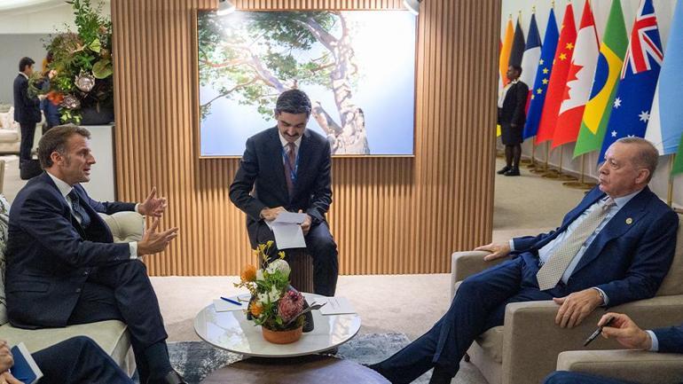 Cumhurbaşkanı Erdoğan, Fransa Cumhurbaşkanı Emmanuel Macron ile bir araya geldi