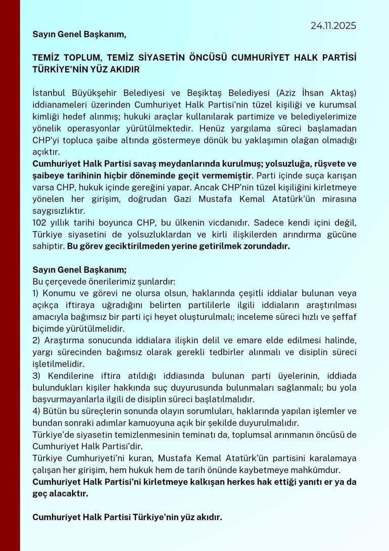 CHPden Özgür Özel yönetimine bir mektup daha