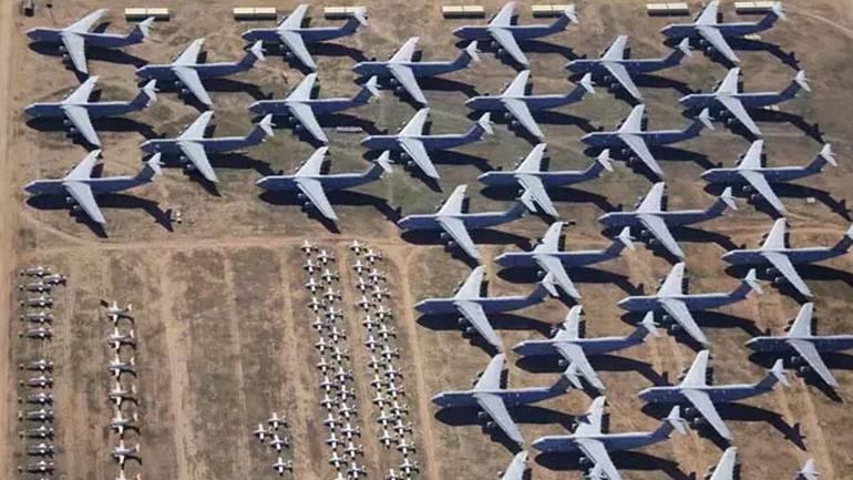 4.500 uçak, 40 uzay aracı…Çölün ortasında 35 milyar dolarlık sır: Tucson Çölündeki dev filo ne saklıyor