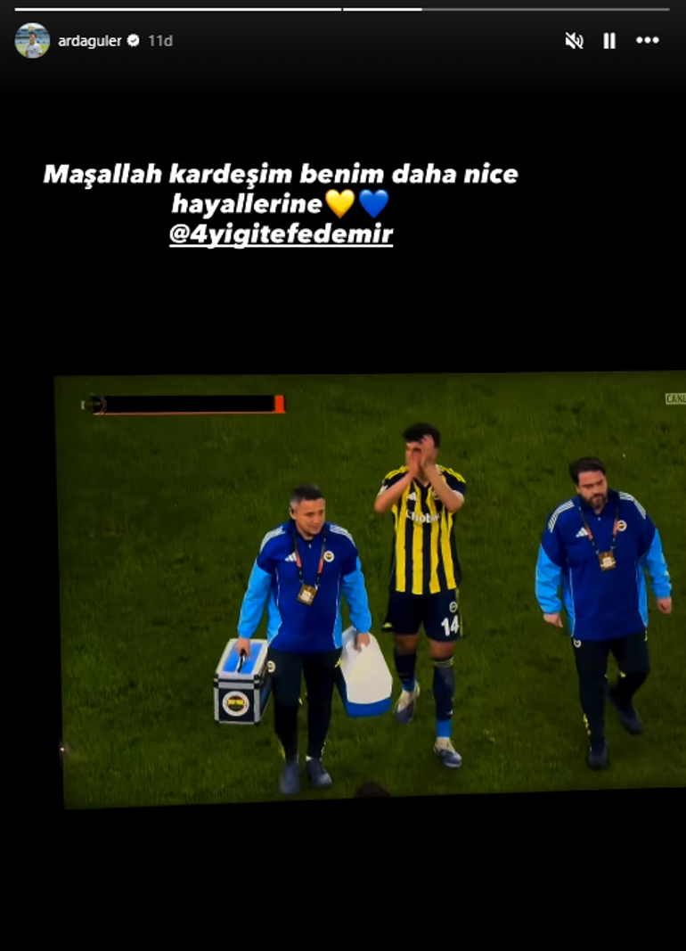 Arda Gülerden, Fenerbahçenin genç stoperi Yiğit Efe Demire destek