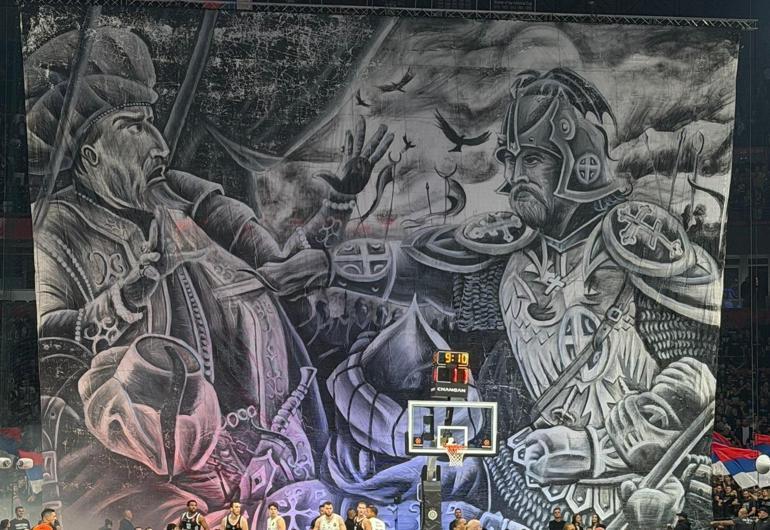 Partizan taraftarlarının, Fenerbahçe Beko maçında açtığı ırkçı pankartın cezası belli oldu