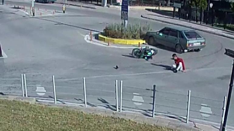  Araçla takla attı, ayakkabılarını giyip gitti