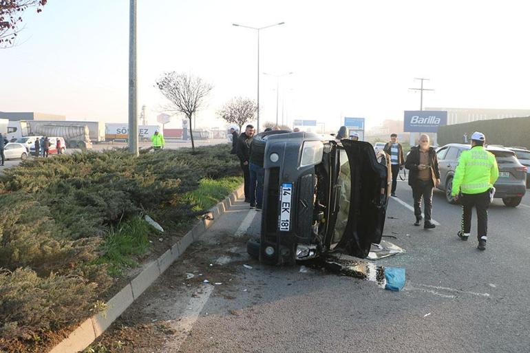 Yine makas terörü: Çarptığı otomobil devrildi Kaza kamerada