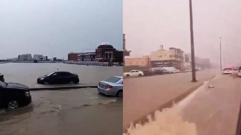 Mekke sular altında: Yollar göle döndü