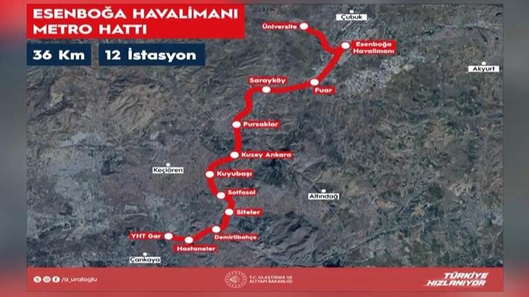 Ankarada havalimanına metro geliyor