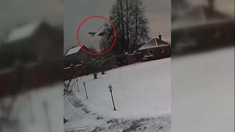 Rusya’da faciaya ait görüntüler ortaya çıktı: Nakliye uçağı böyle düştü