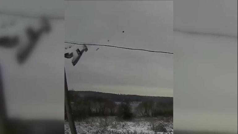 Rusya’da faciaya ait görüntüler ortaya çıktı: Nakliye uçağı böyle düştü