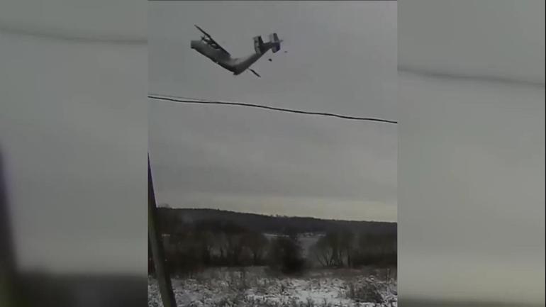 Rusya’da faciaya ait görüntüler ortaya çıktı: Nakliye uçağı böyle düştü