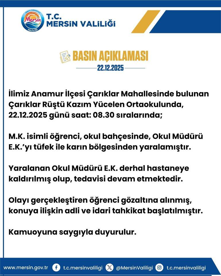 Ortaokulda dehşet: 12 yaşındaki öğrenci, okul müdürünü tüfekle vurdu