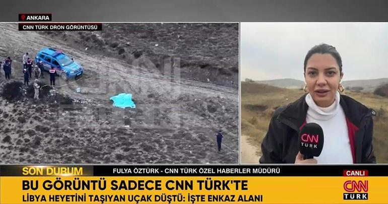Libya heyetini taşıyan uçak düştü Bu görüntü sadece CNN TÜRKte: İşte enkaz alanı…